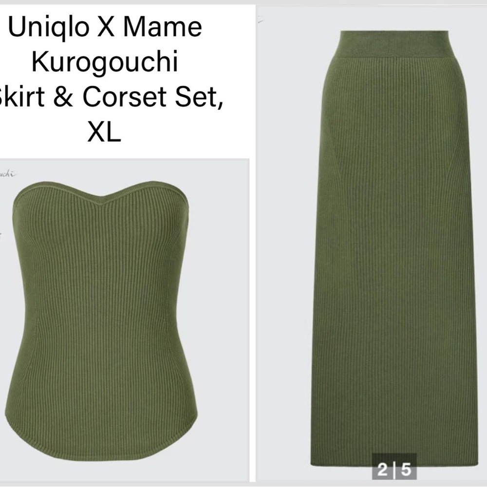 NWT Uniqlo X Mame Kurogouchi Skirt & Corset Set